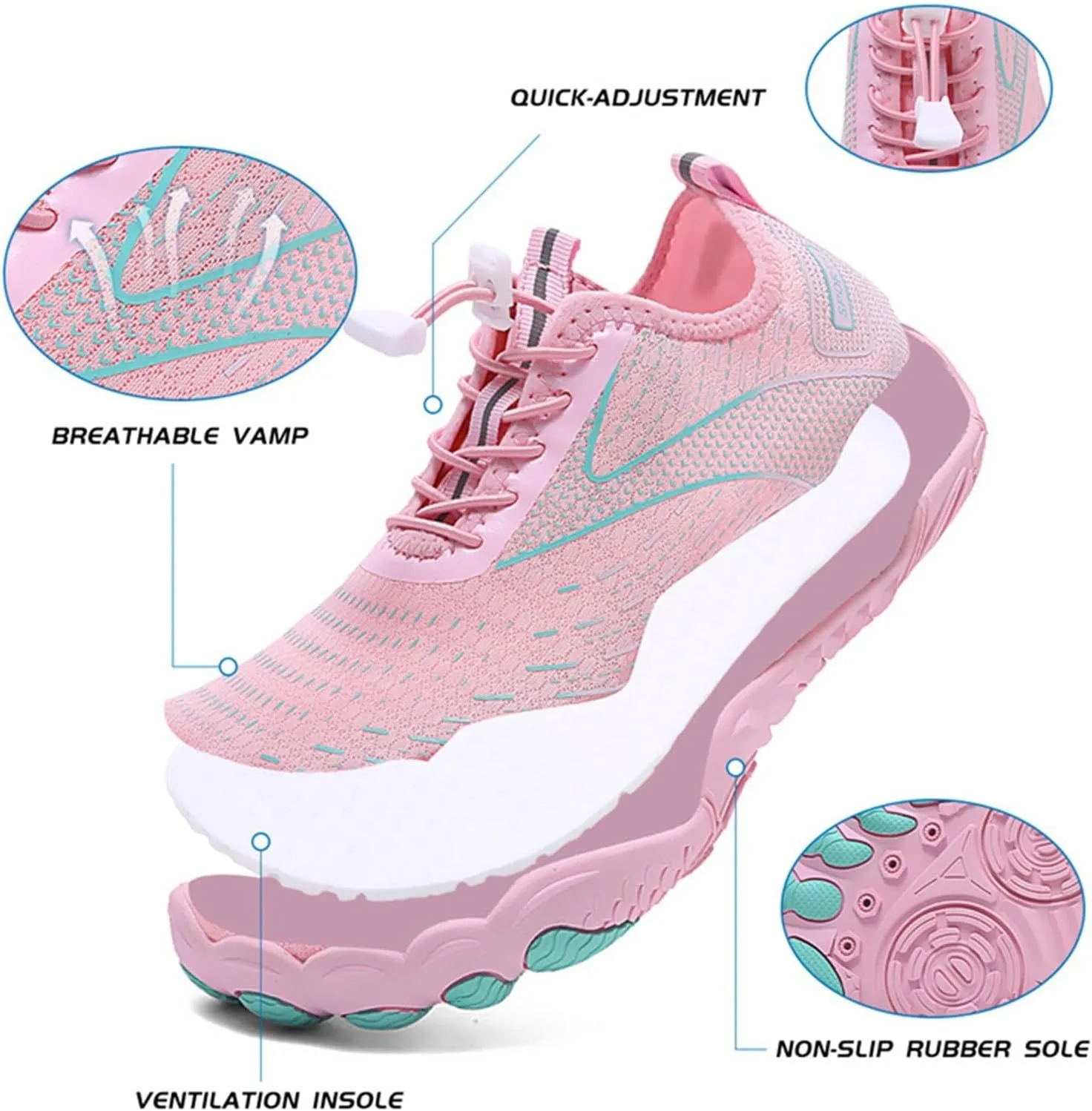 Barefoot Shoes for Women Men Breathable & Non Slip Athletic Footwear Wide Toe Couples Quick-Dry Water Aqua Shoes Beach Diving Widing Pool River Walking Summer Hiking Shoe Men,Indoor Fitness Shoe