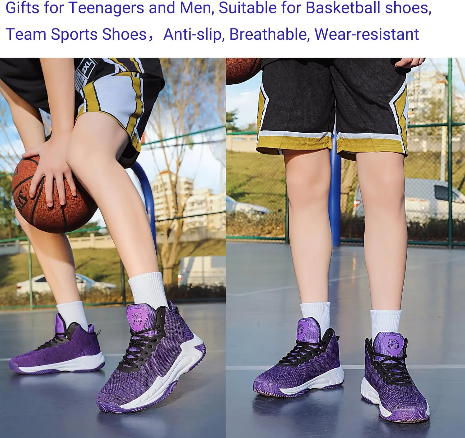 Beita High Upper Basketball Shoes for Men Sneakers Breathable Sports Shoes Anti Slip