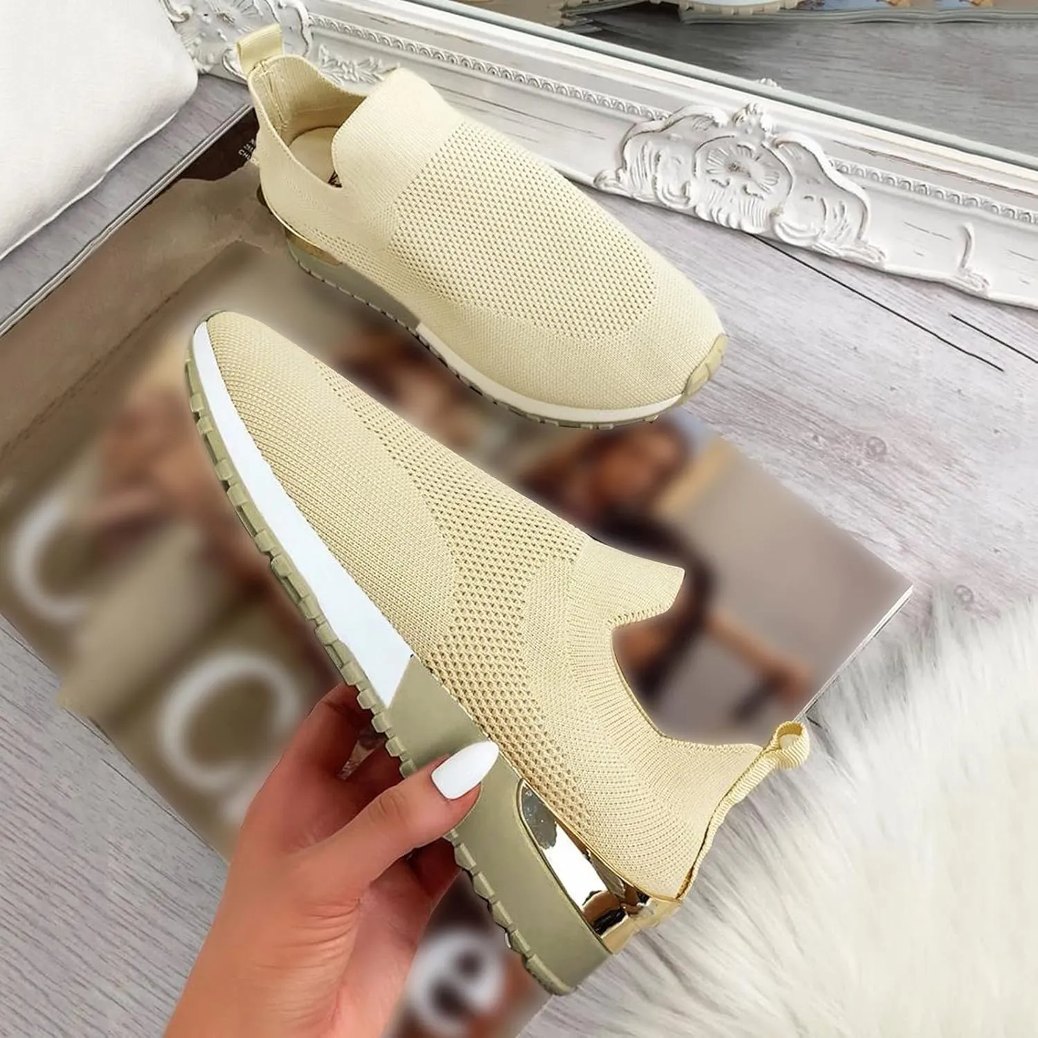 Black Platform Tennis Shoes for Women Slip On Sneakers Women Arch Support Platform Womens Casual Shoes Slip Ons with Arch Support Women's Sneakers Womens Black Sneakers Size 7w