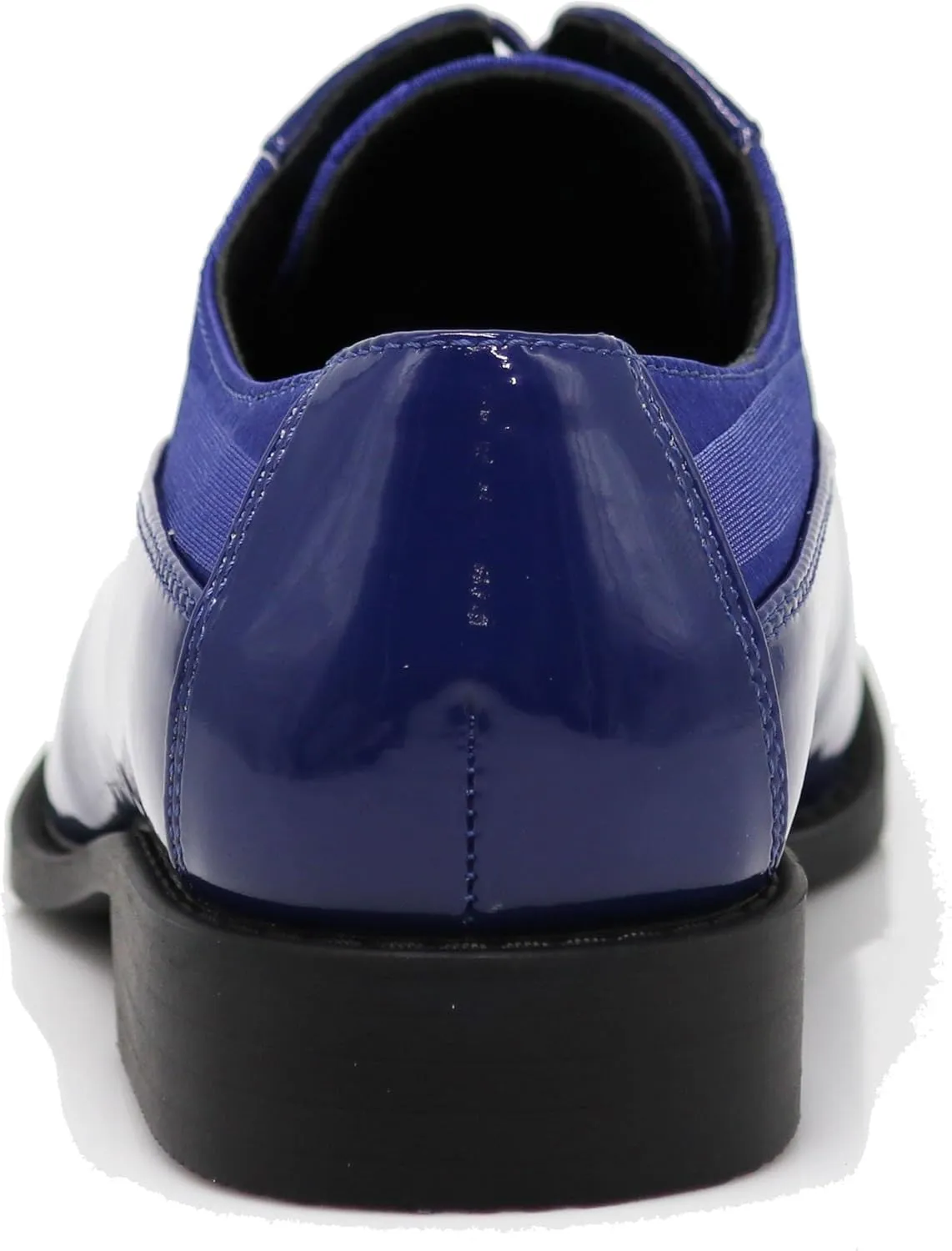 BMY Men's Striped Satin Matching Patent Upper Oxfords Formal Dress Shoes