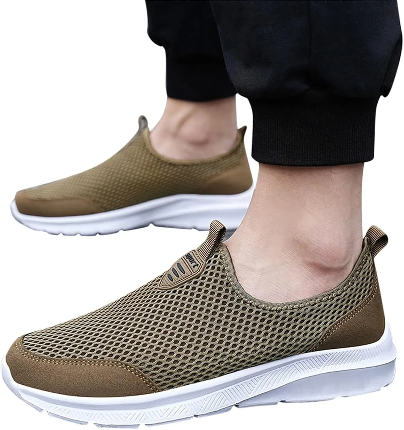 Breathable Diabetic Shoes for Men Comfortable Breathable Stretch Canvas Slip On Sneaker Versatile Elderly Shoes