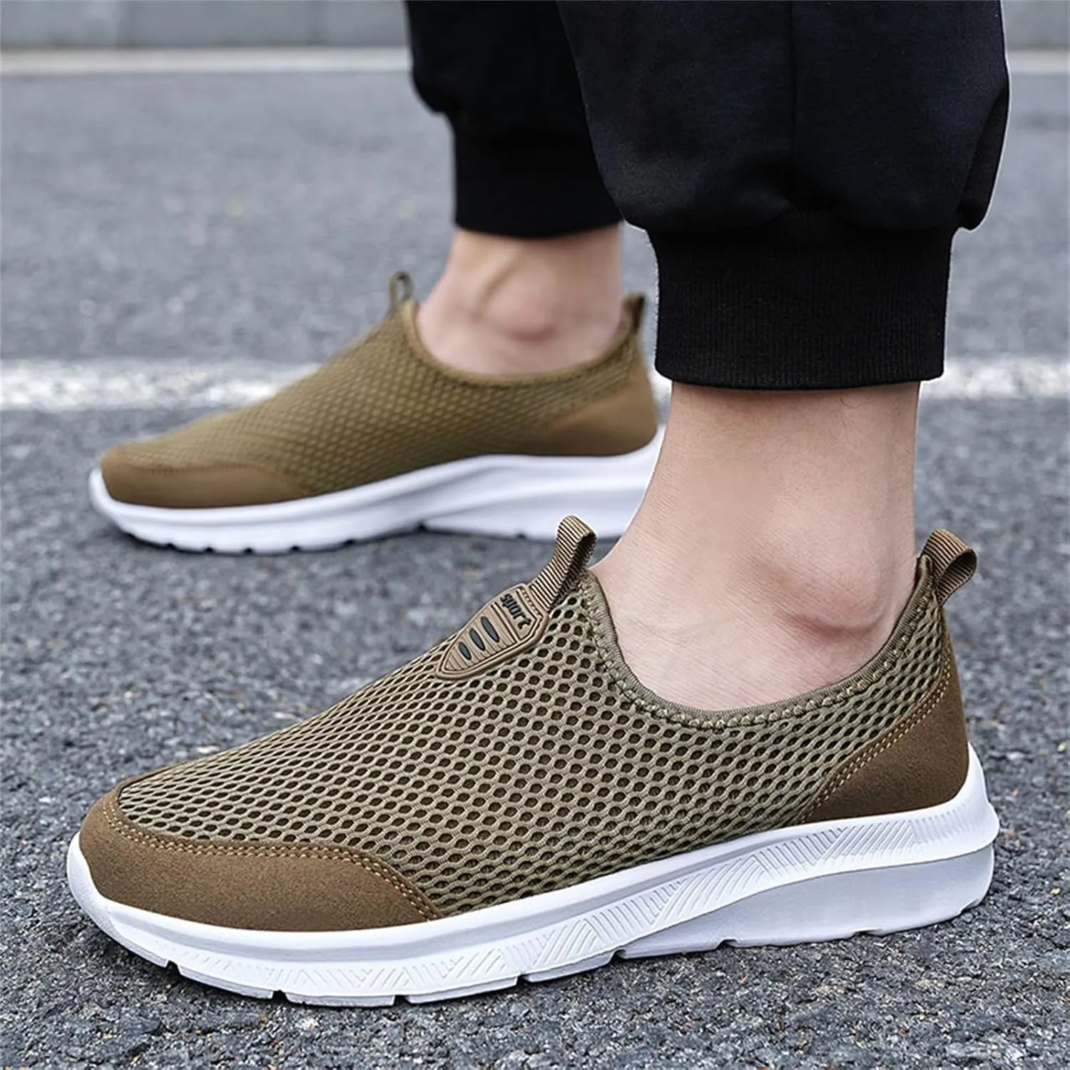 Breathable Diabetic Shoes for Men Comfortable Breathable Stretch Canvas Slip On Sneaker Versatile Elderly Shoes
