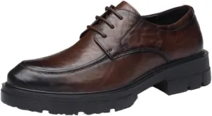 Contemporary Men's Brogue Derby Shoes Polished Leather Formal Footwear with Arch Support for Business Attire & Special Occasions