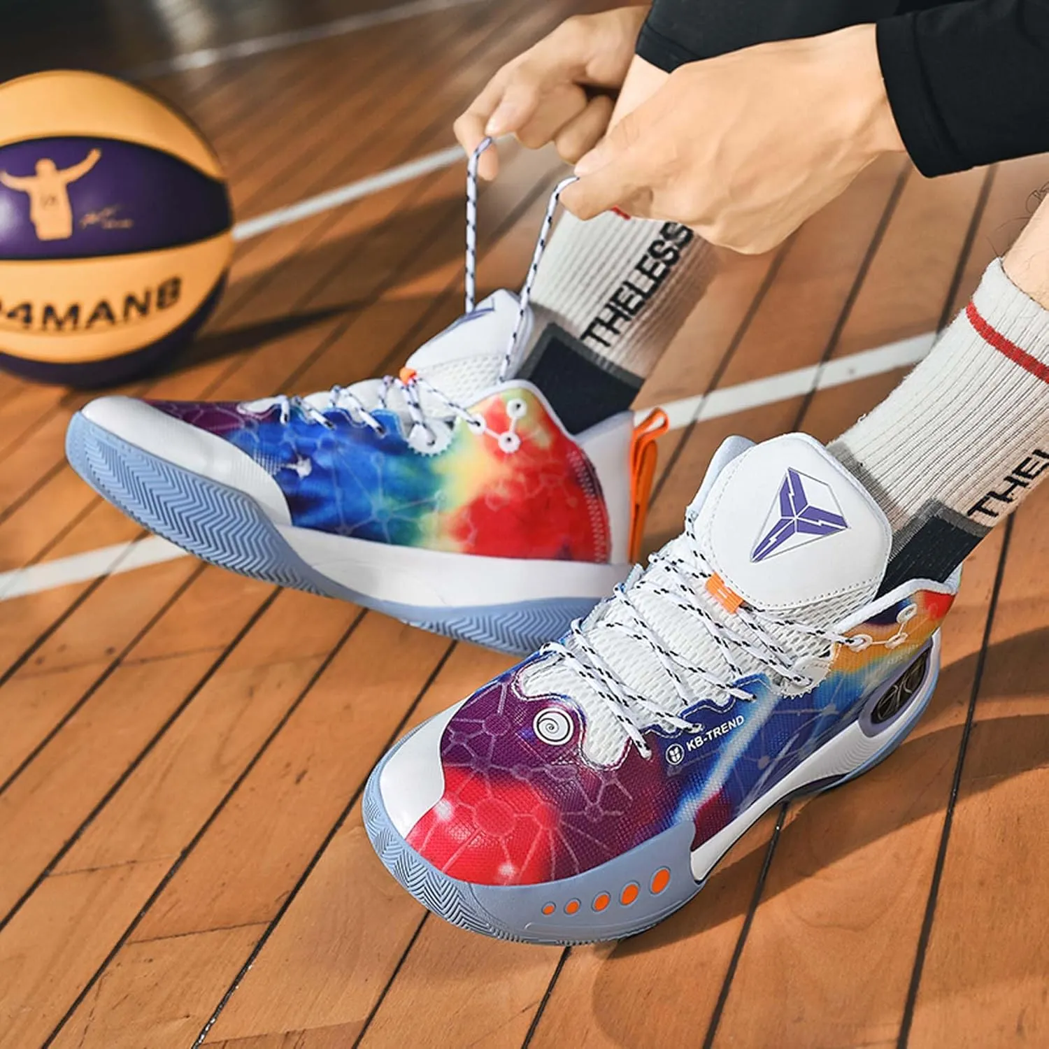 High-top Men's Basketball Shoes Fashion Anti-Slip Sneakers Breathable Comfortable Training Running Shoes Outdoor Casual Walking Shoes