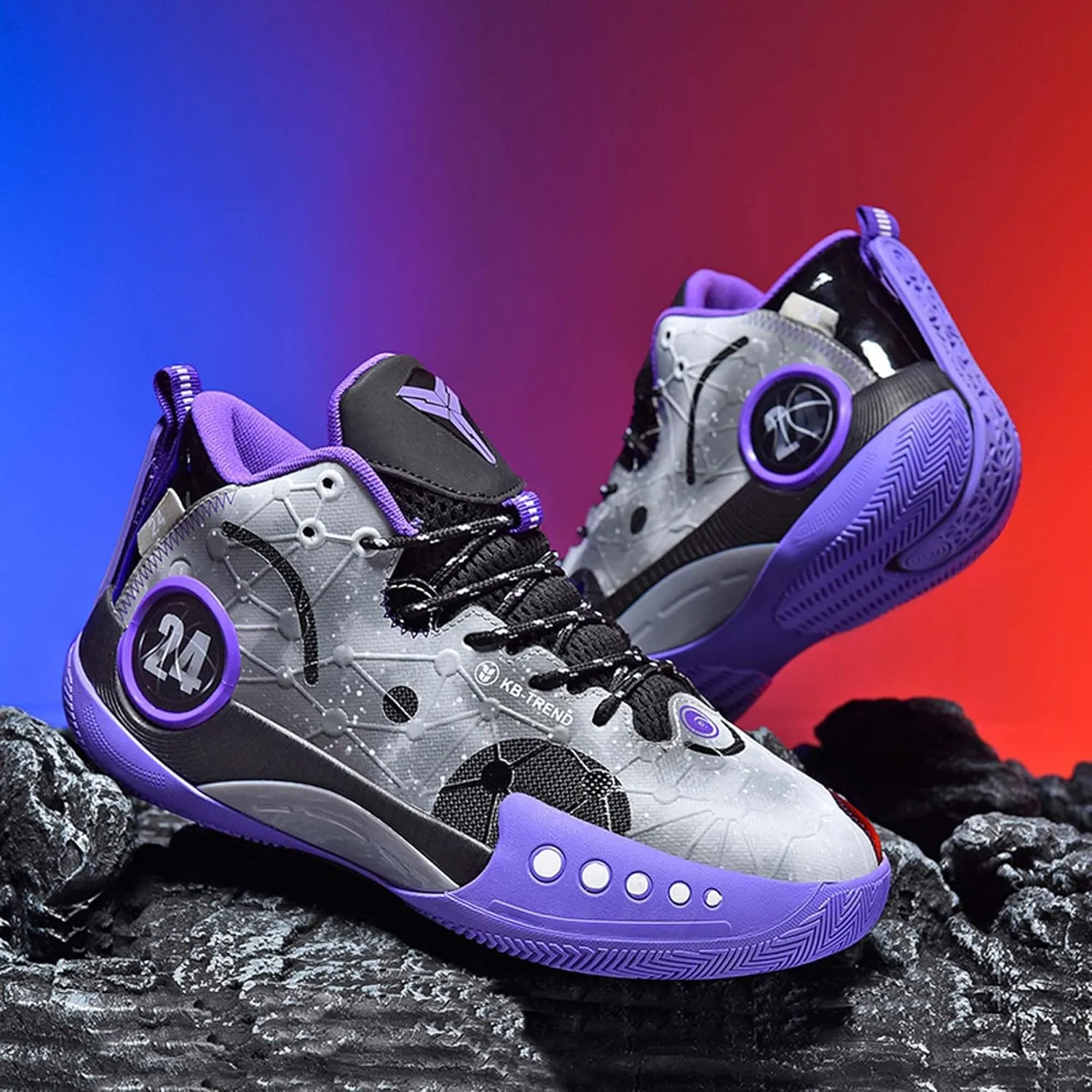 High-top Men's Basketball Shoes Fashion Anti-Slip Sneakers Breathable Comfortable Training Running Shoes Outdoor Casual Walking Shoes