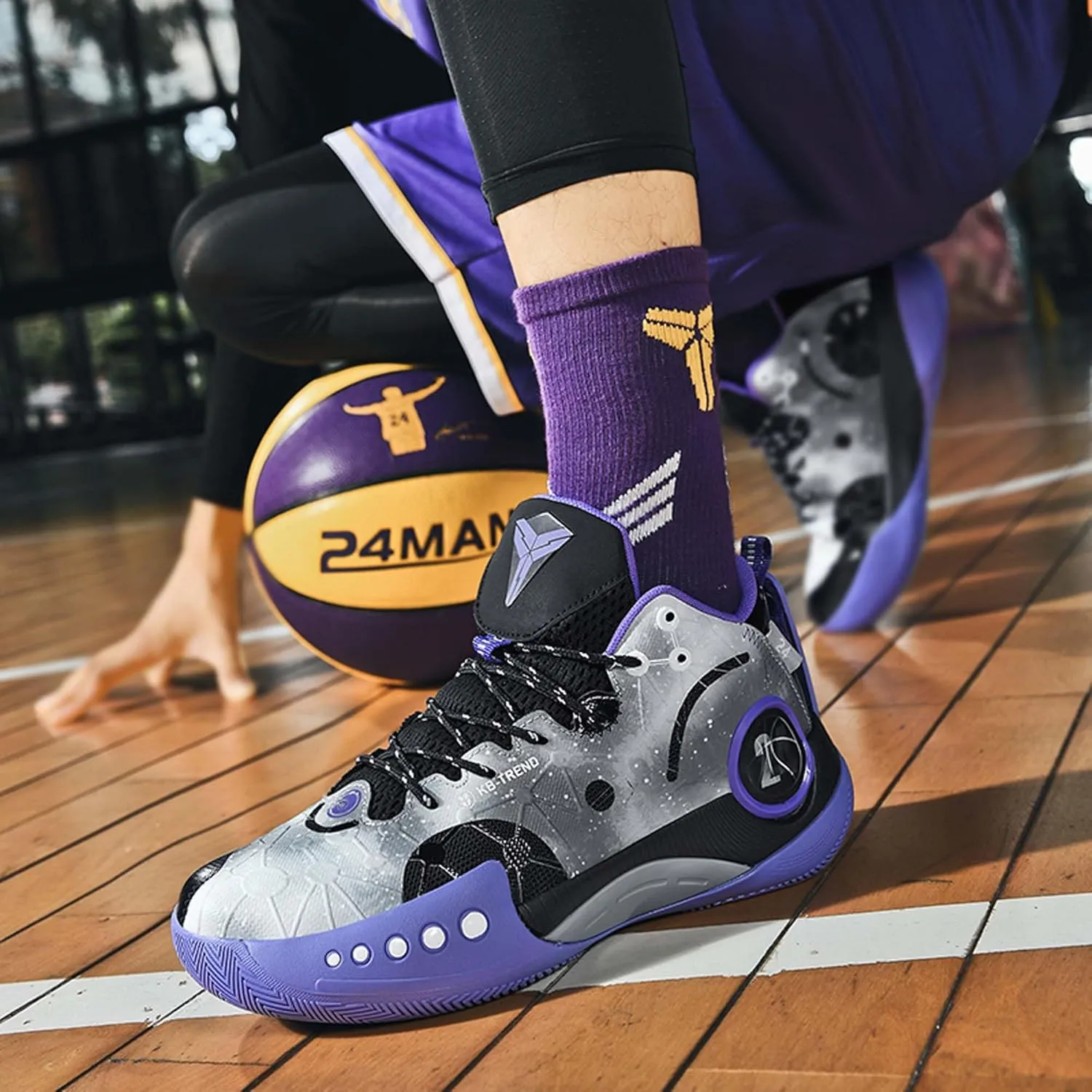 High-top Men's Basketball Shoes Fashion Anti-Slip Sneakers Breathable Comfortable Training Running Shoes Outdoor Casual Walking Shoes