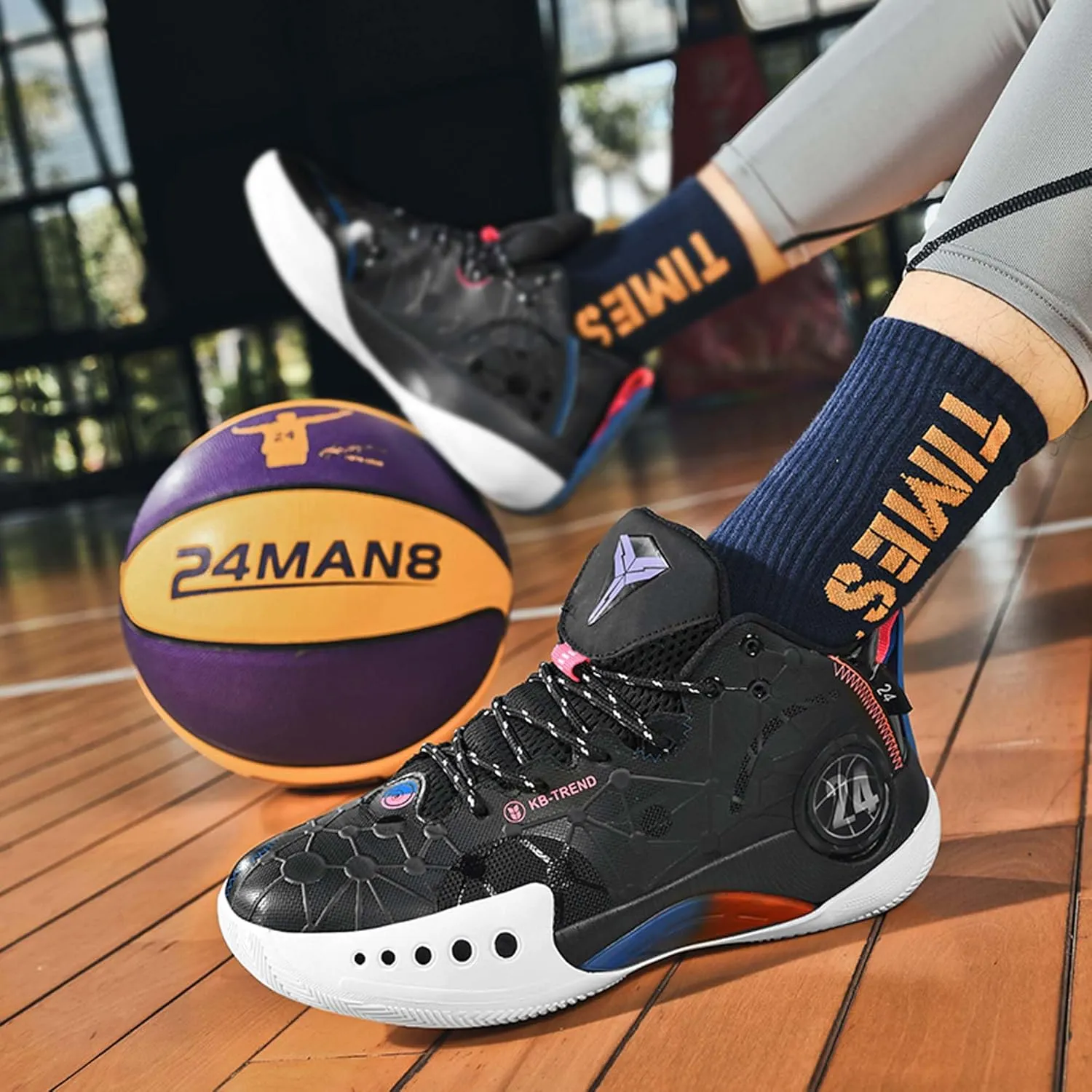 High-top Men's Basketball Shoes Fashion Anti-Slip Sneakers Breathable Comfortable Training Running Shoes Outdoor Casual Walking Shoes