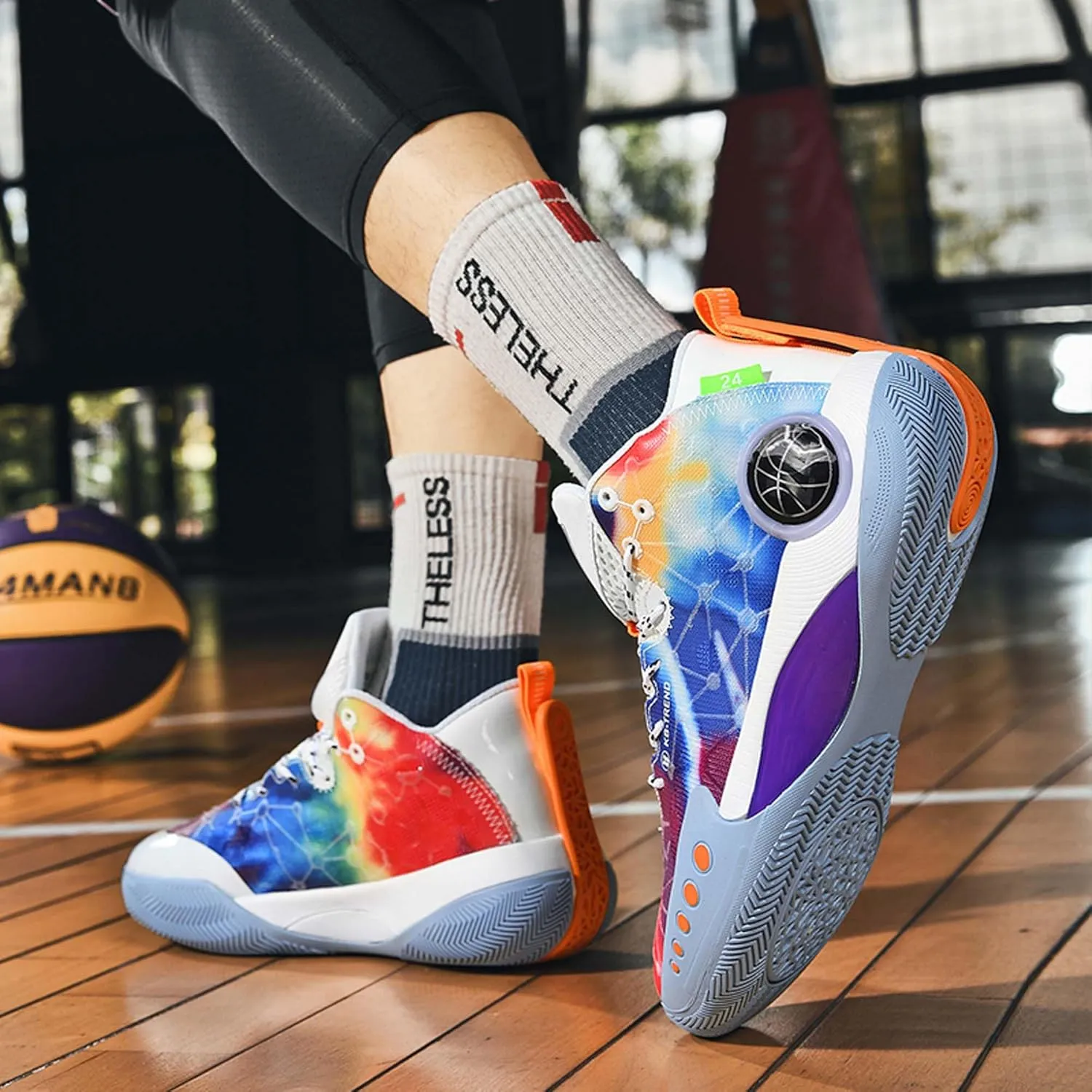 High-top Men's Basketball Shoes Fashion Anti-Slip Sneakers Breathable Comfortable Training Running Shoes Outdoor Casual Walking Shoes