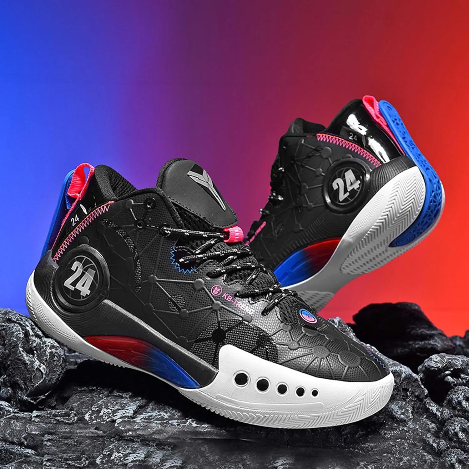 High-top Men's Basketball Shoes Fashion Anti-Slip Sneakers Breathable Comfortable Training Running Shoes Outdoor Casual Walking Shoes