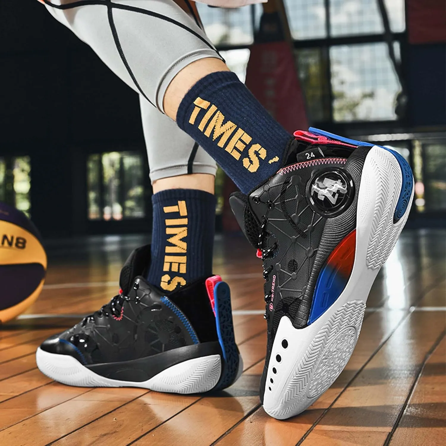 High-top Men's Basketball Shoes Fashion Anti-Slip Sneakers Breathable Comfortable Training Running Shoes Outdoor Casual Walking Shoes