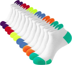 JOYNÉE Mens Ankle Athletic Low Cut Socks for Men Cushioned Running Sports Workout Tab Socks 6 Pairs