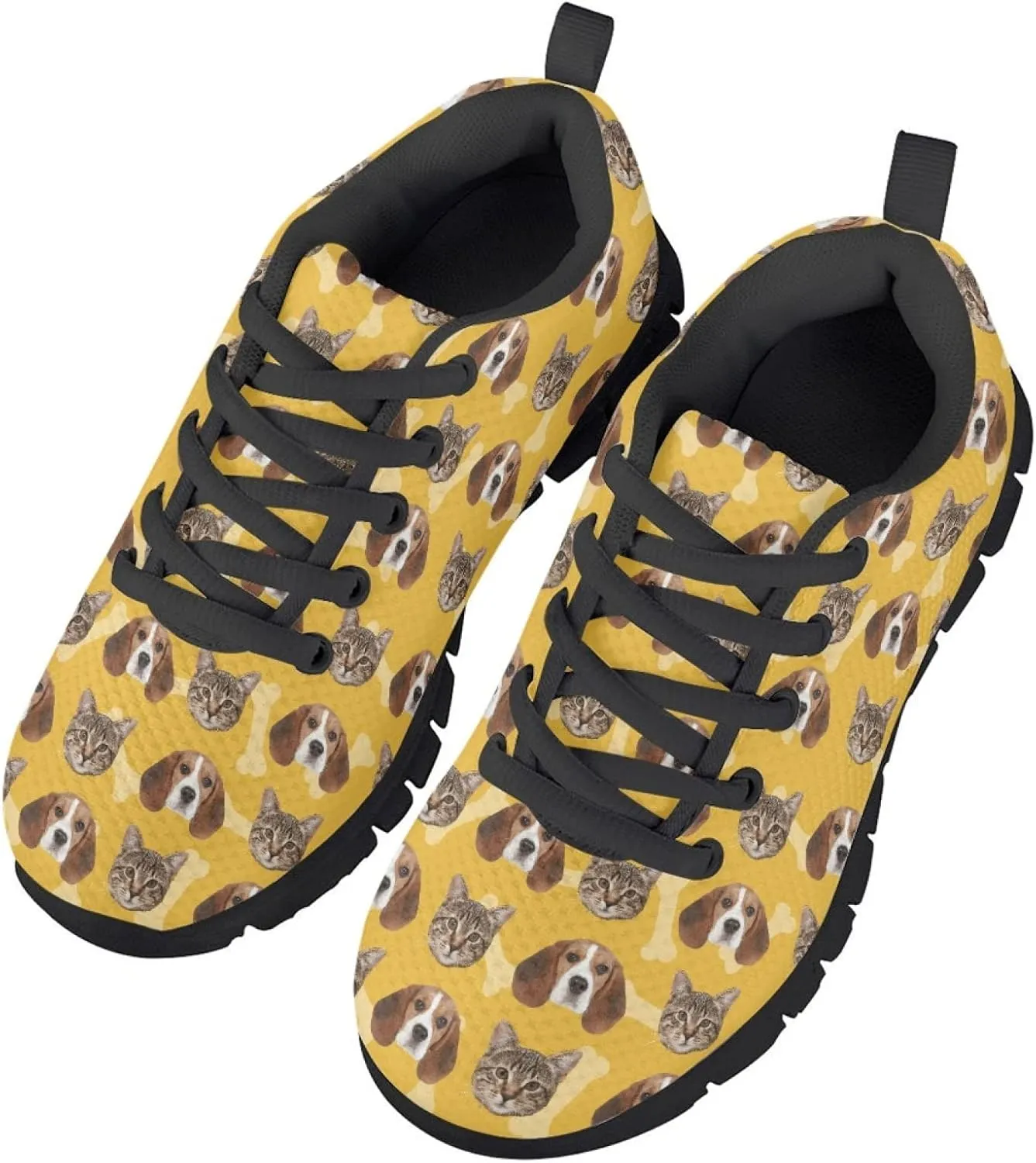Kids Lightweight Breathable Walking Shoes Girls Washable Athletic Running Shoes Fashion Lace-up Sneaker