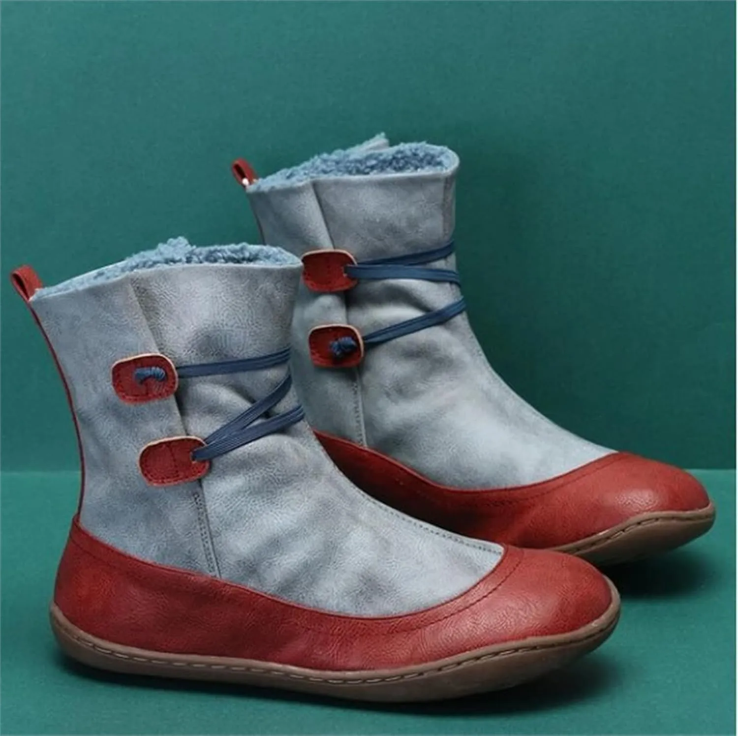 Ladmiple Snow Boots For Women Cute Tall Mid Calf High-top Winter Boots Slip on Warm Comfort Outdoor Fur Lined Ankle Booties