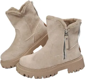 Ladmiple Trending Winter Boots For Women 2024 Snow Boots with Fur Lined Warm Slip On Ankle Booties Comfortable Loafers Shoes