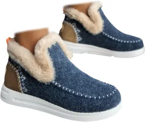 Ladmiple Winter Boots For Women 2024 Dressy Snow Boots Winter Shoes with Fur Lined Warm Slip On Ankle Booties Loafers Shoes