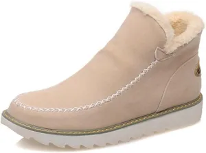 Ladmiple Winter Boots For Women Fashion Snow Boots Slip on Insulated Fur Lined Lightweight Cold Weather Warm Ankle Booties
