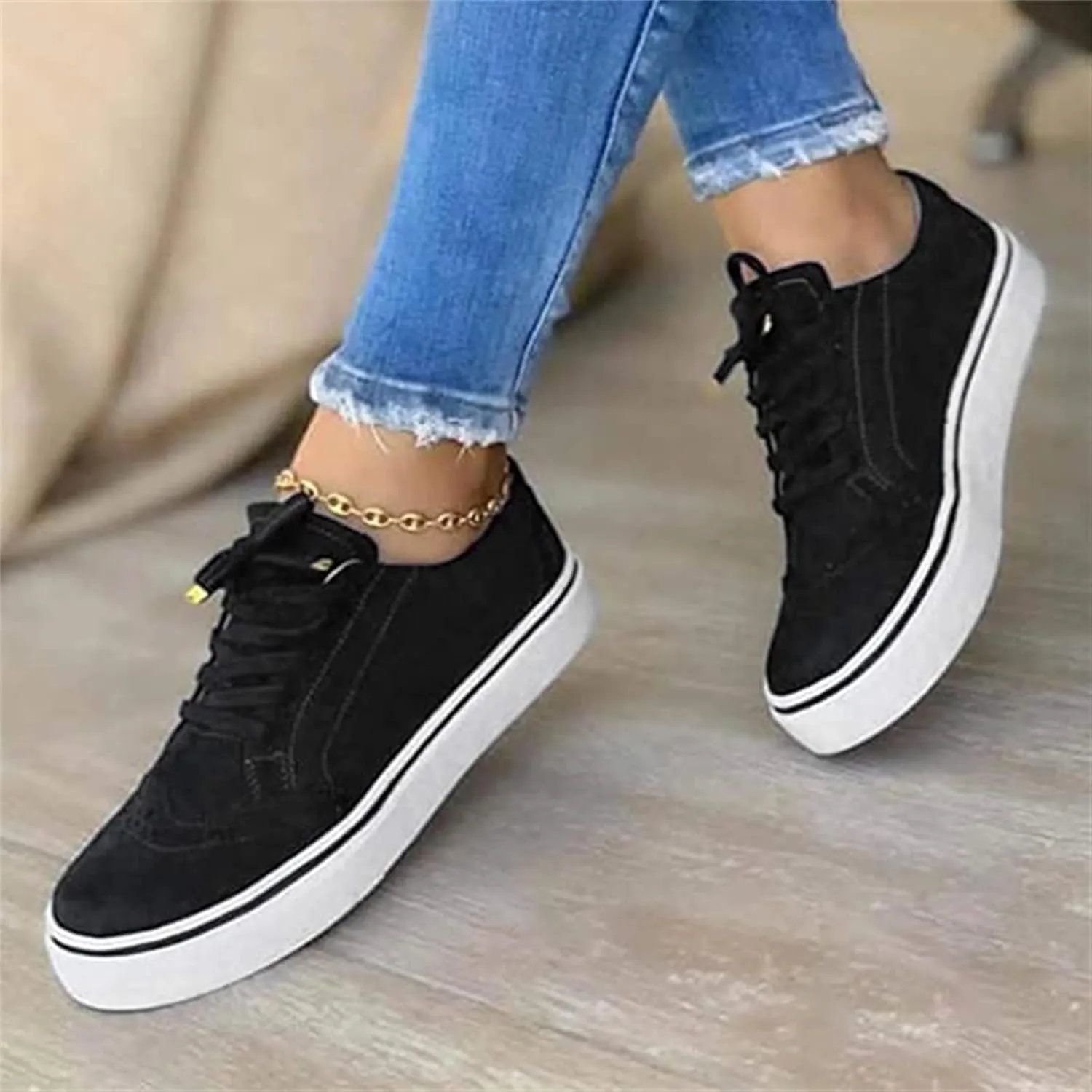Lausiuoe Shoes For Women Dressy Comfortable Casual Fashion Sneakers Walking Classic Lightweight Slip On Canvas Flat Loafers