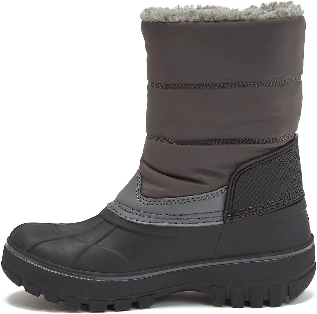 LONDON FOG Jett Waterproof Unisex Kids Snow Boot, Insulated Fleece Lined, Size 5 Toddler to 6 Big Kid, Black, Navy Blue, Grey