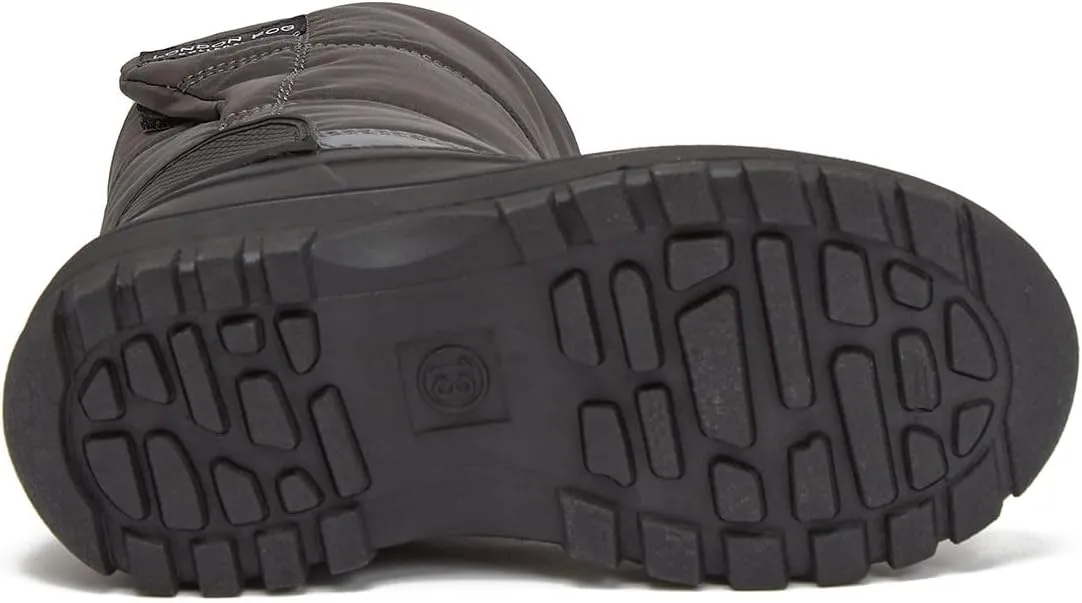LONDON FOG Jett Waterproof Unisex Kids Snow Boot, Insulated Fleece Lined, Size 5 Toddler to 6 Big Kid, Black, Navy Blue, Grey