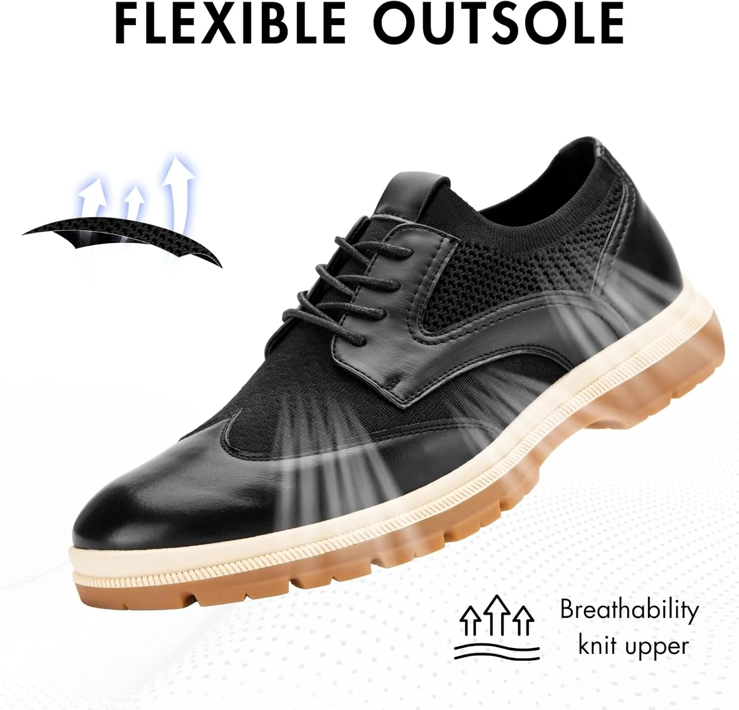 Meijiana Men's Oxford Formal Dress Shose Lace Up Oxfords Casual Comfortable Shoes