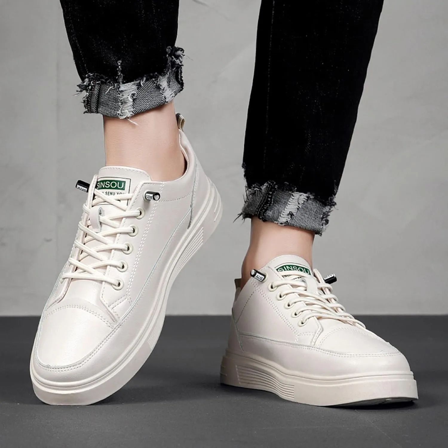 Men All Breathable Leather Casual Sneaker Mens Shoes