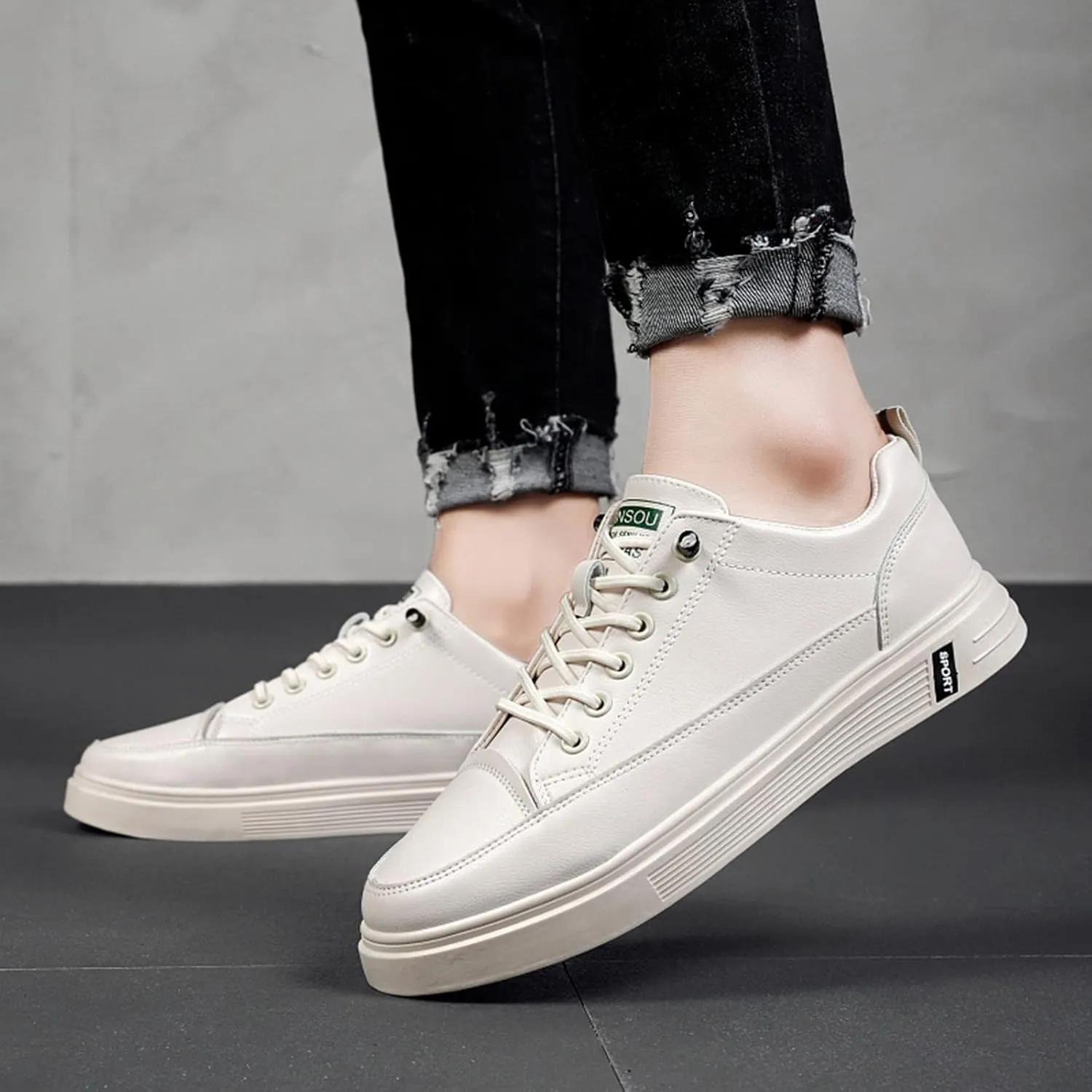 Men All Breathable Leather Casual Sneaker Mens Shoes