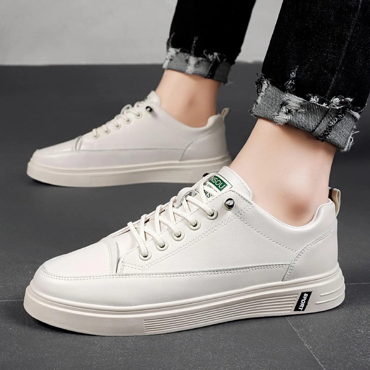 Men All Breathable Leather Casual Sneaker Mens Shoes