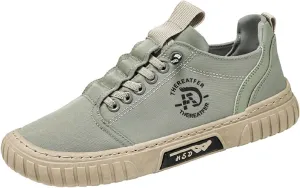 Men Sneakers Low Top Breathable Casual Sneakers Walking Canvas Shoes Mens Slip on Shoes Casual Leather