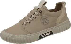 Men Sneakers Low Top Breathable Casual Sneakers Walking Canvas Shoes Mens Slip on Shoes Casual Leather