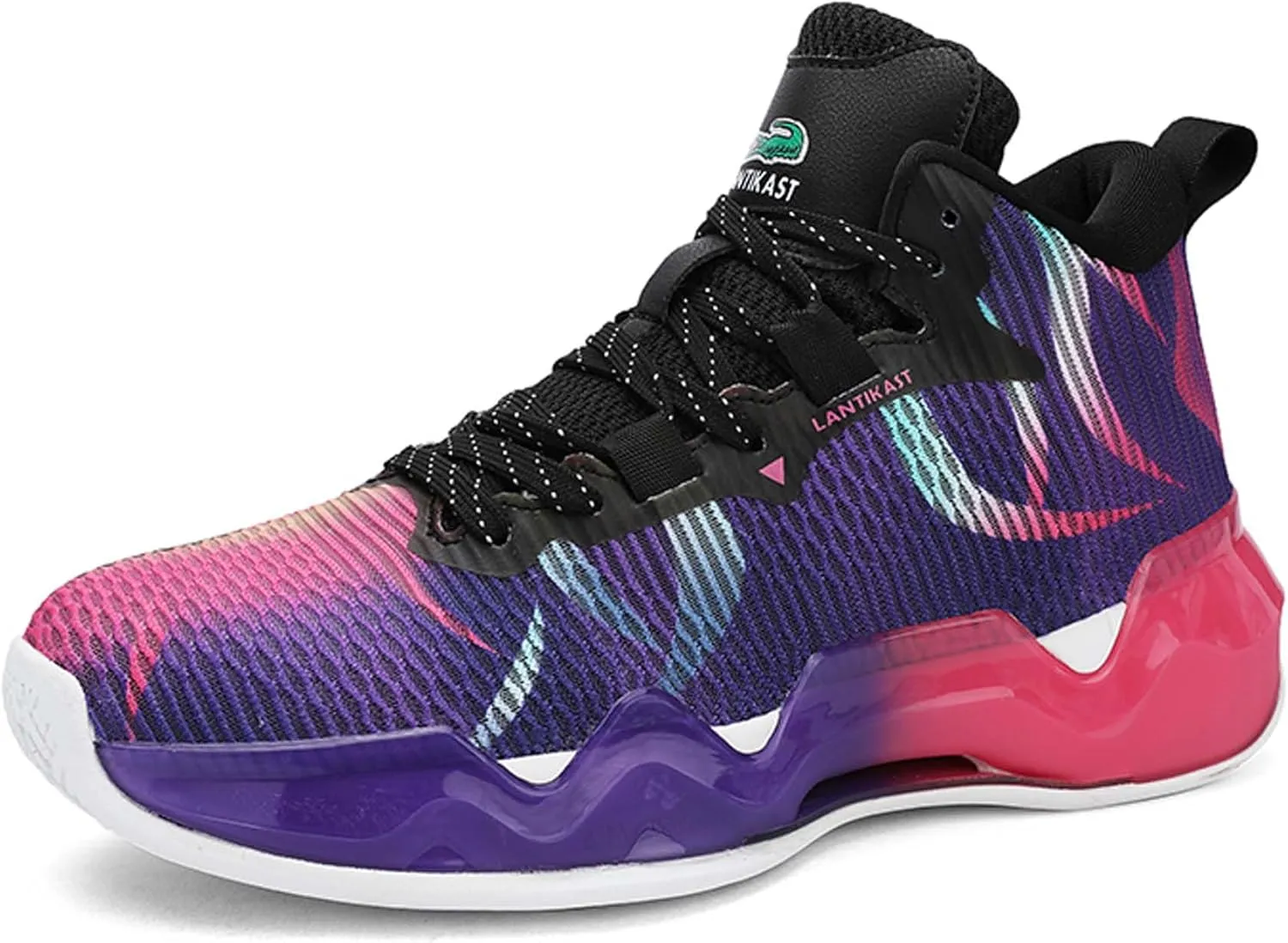 Men's and Women's Lace Up Basketball Shoes Comfortable and Breathable Sports Shoes Anti Slip and Wear-Resistant Outdoor Shoes Sports and Fitness Training Shoes Short Distance Running Shoes