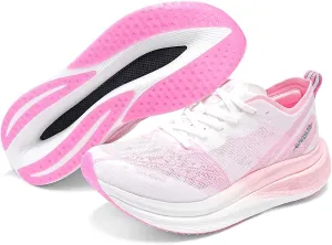 Men's and Women's Running Shoes – Lightweight Cushioned Sneakers with Peprax Full-Length Carbon Plate, Arch Support, Enhanced Traction for Training & Commuting