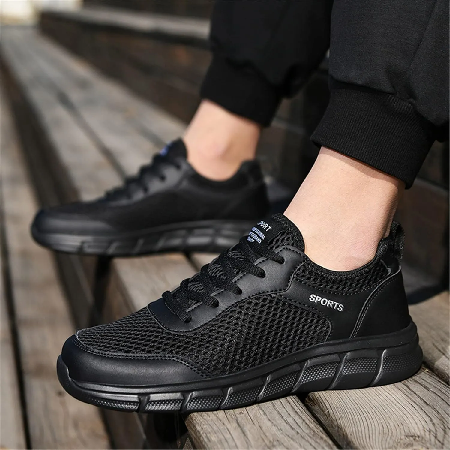 Men's Arch Support Workout Shoes Lightweight Breathable Walking Shoe Gym Tennis Lightweight Work Shoes for Men