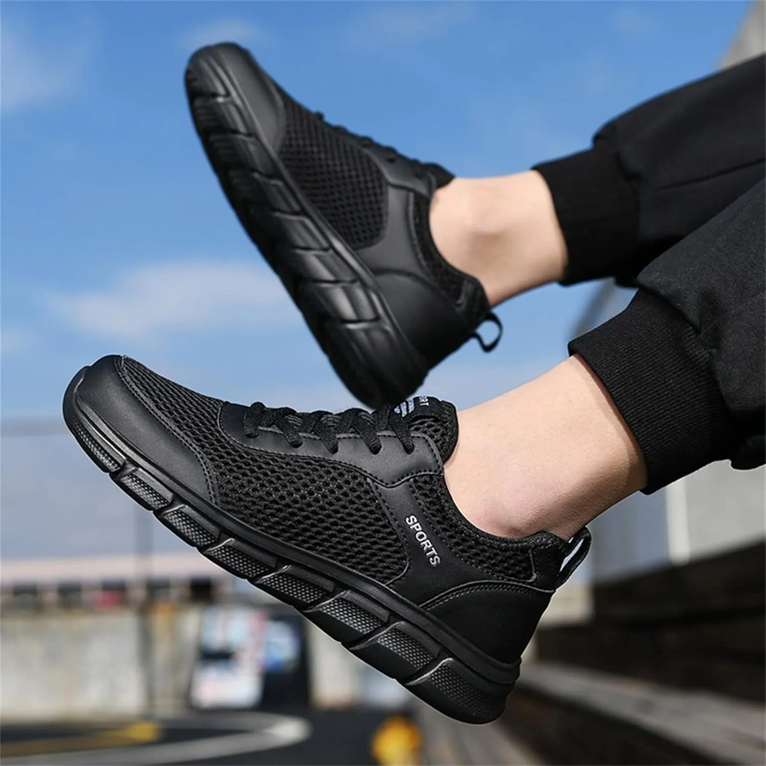Men's Arch Support Workout Shoes Lightweight Breathable Walking Shoe Gym Tennis Lightweight Work Shoes for Men