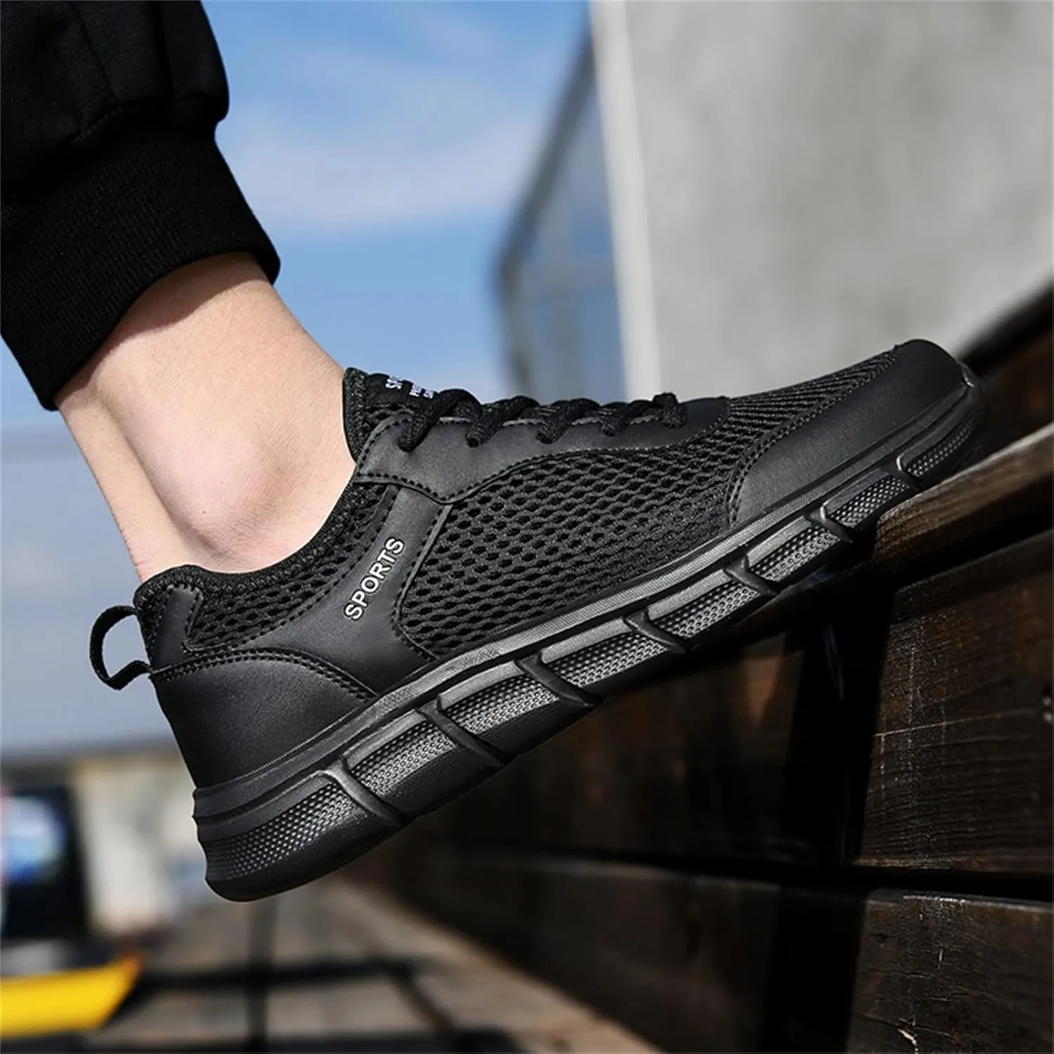 Men's Arch Support Workout Shoes Lightweight Breathable Walking Shoe Gym Tennis Lightweight Work Shoes for Men