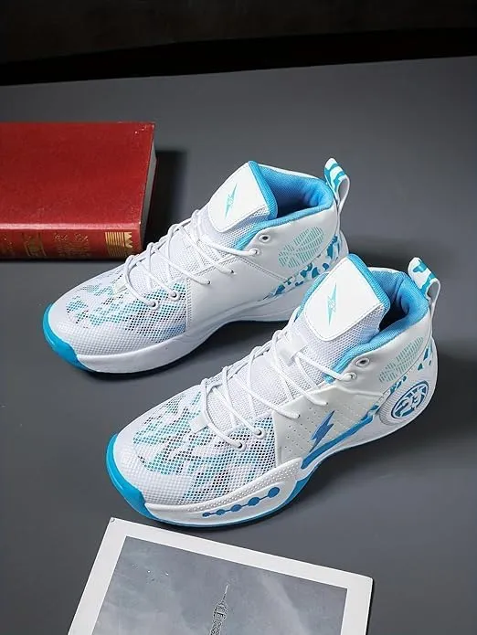 Men's Athletic Basketball Shoes, Breathable Non-Slip Training Sneakers, Shock Absorbing