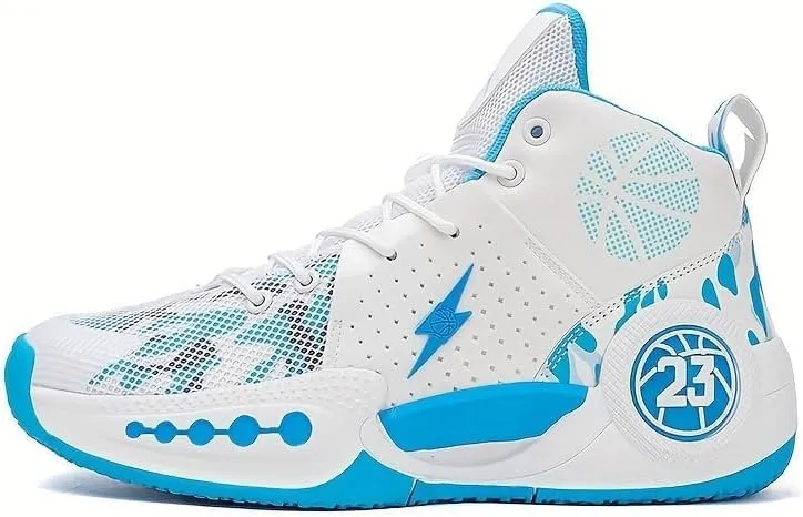 Men's Athletic Basketball Shoes, Breathable Non-Slip Training Sneakers, Shock Absorbing