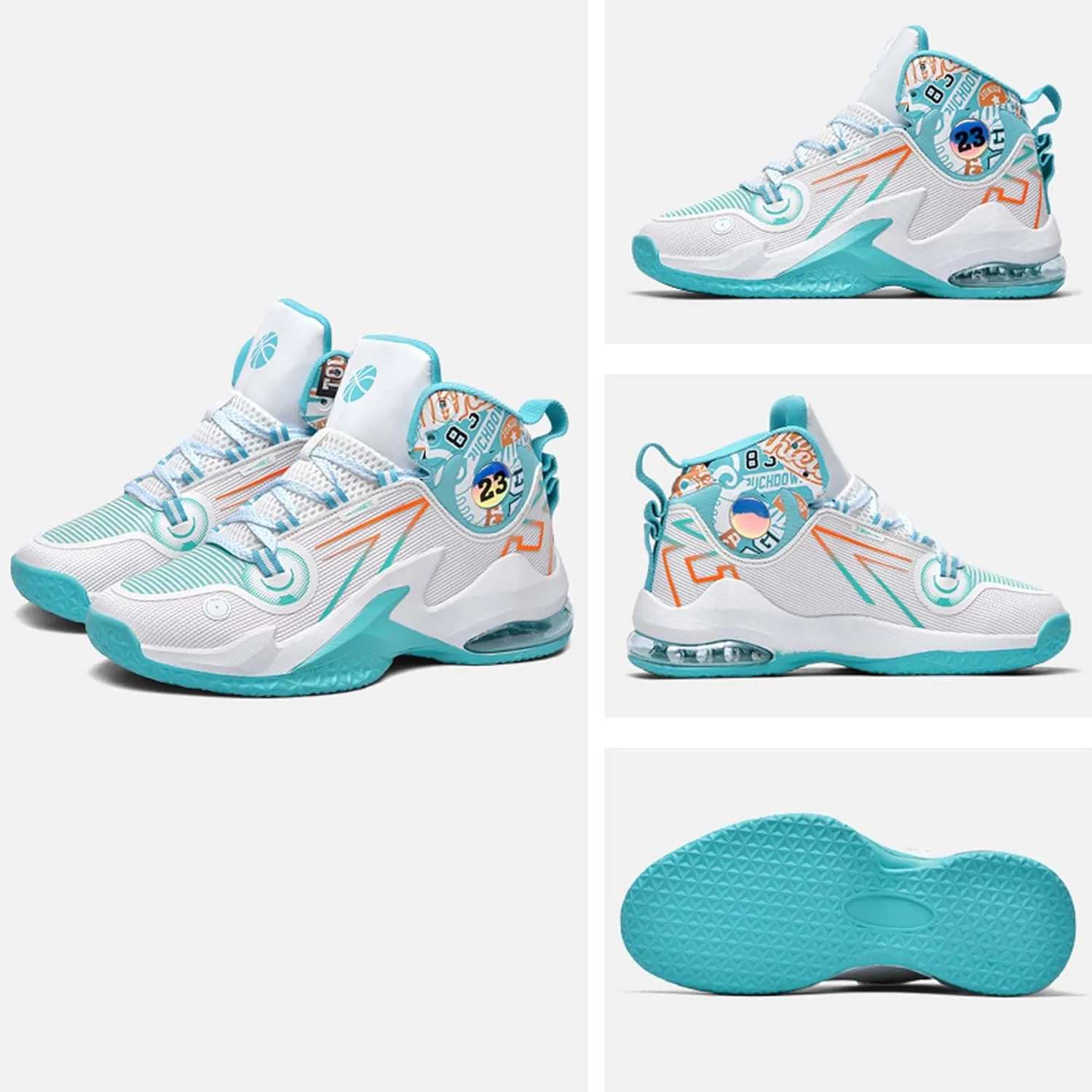 Men's Basketball Shoes,Air Cushioned Sole Provides Adequate Cushioning，Arch Support High Top Basketball Shoes,Daily Training Shoes,Combat Basketball Shoes,Indoor and Outdoor Basketball Shoes