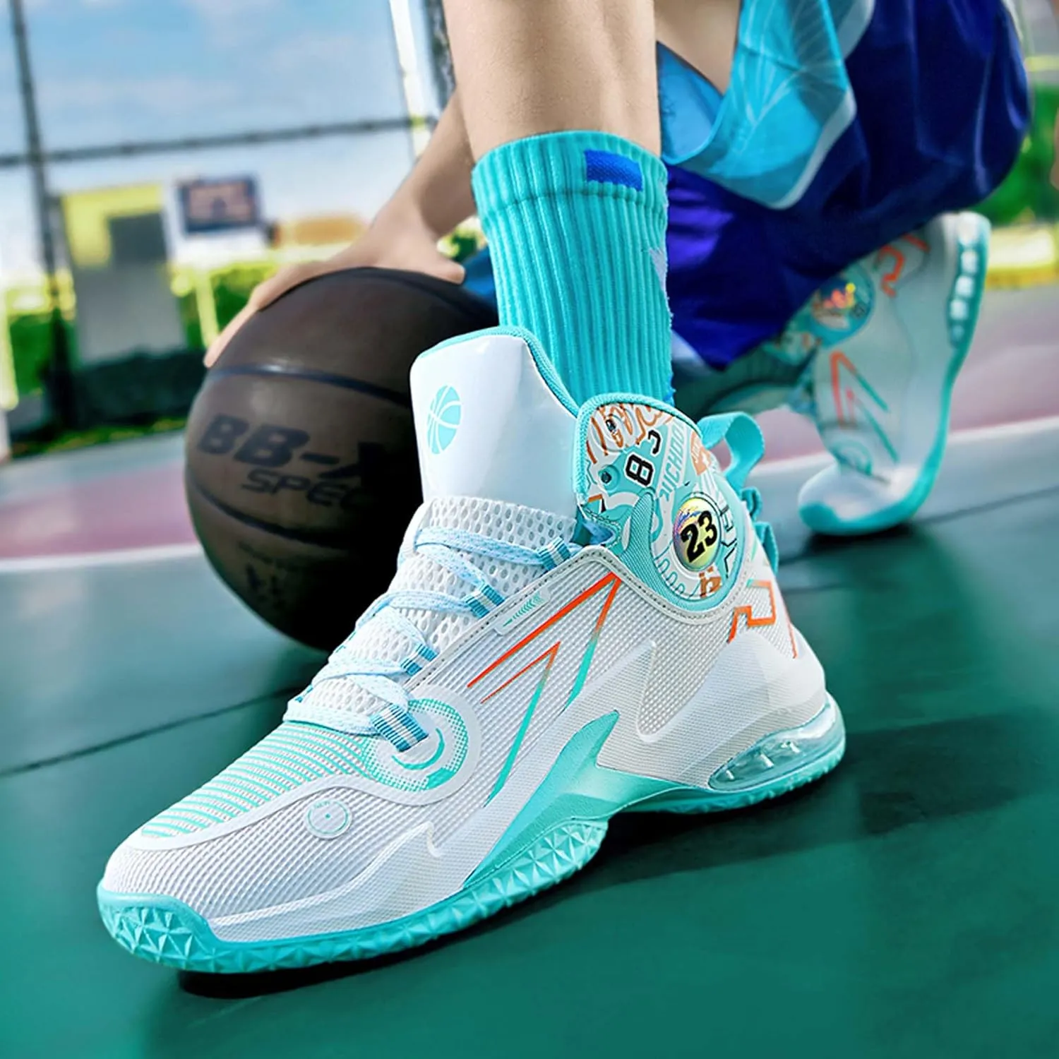 Men's Basketball Shoes,Air Cushioned Sole Provides Adequate Cushioning，Arch Support High Top Basketball Shoes,Daily Training Shoes,Combat Basketball Shoes,Indoor and Outdoor Basketball Shoes
