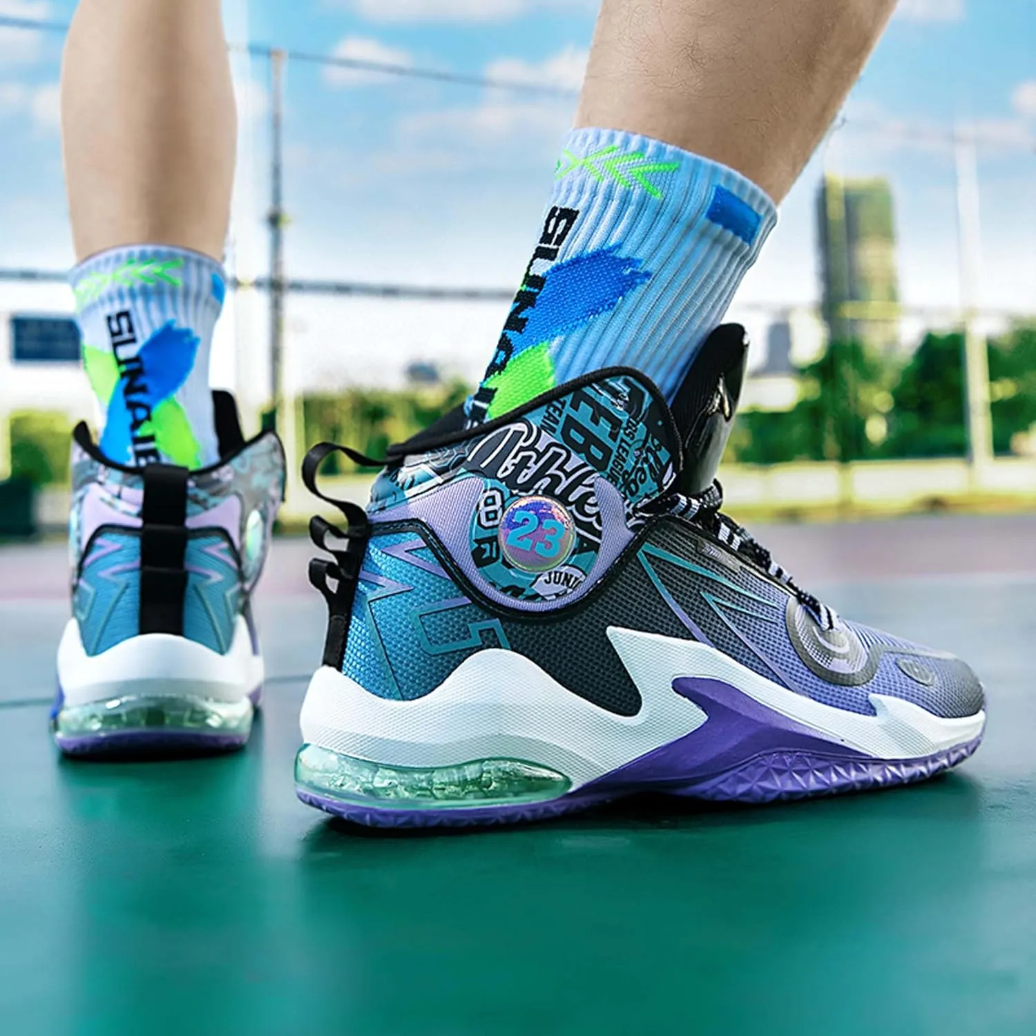 Men's Basketball Shoes,Air Cushioned Sole Provides Adequate Cushioning，Arch Support High Top Basketball Shoes,Daily Training Shoes,Combat Basketball Shoes,Indoor and Outdoor Basketball Shoes
