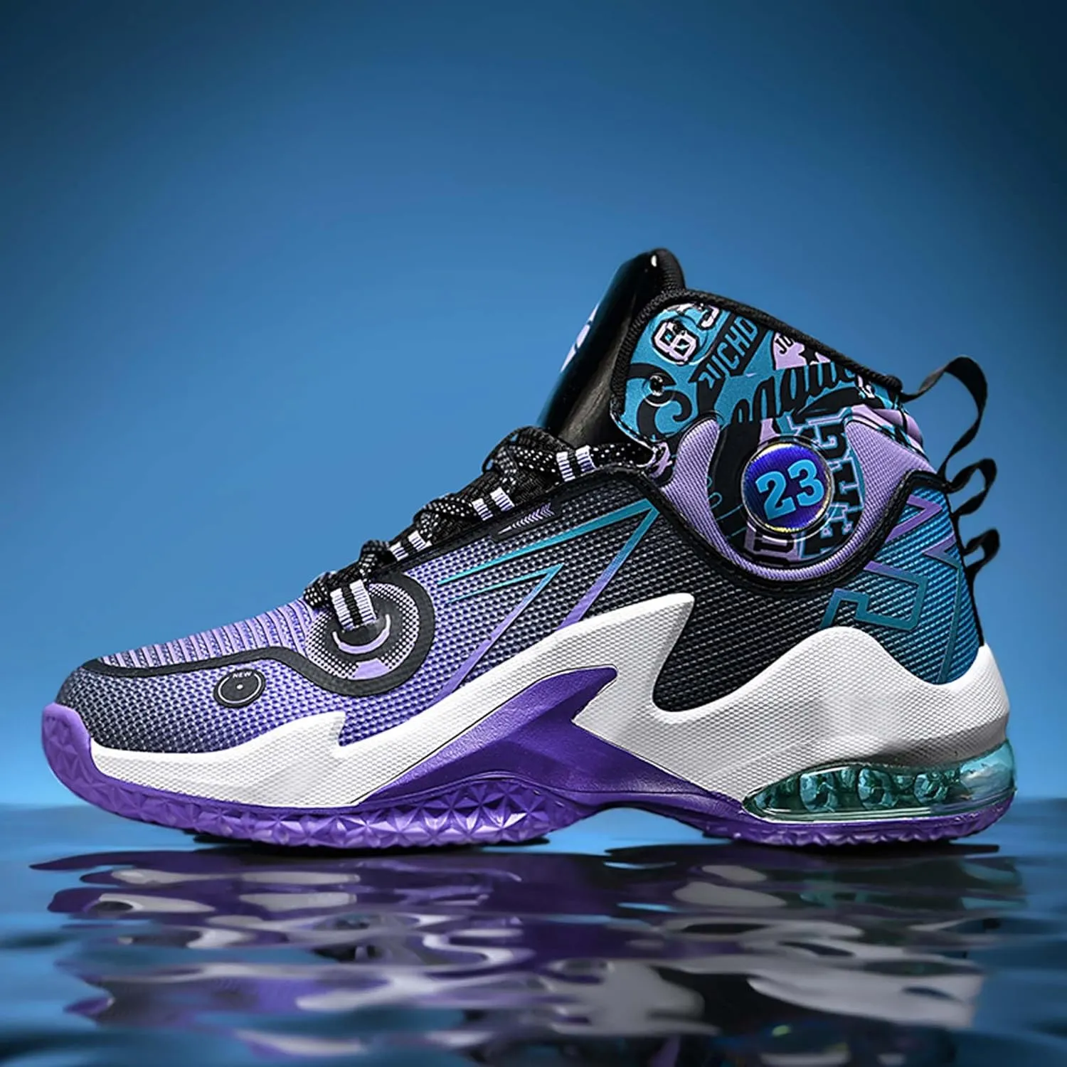 Men's Basketball Shoes,Air Cushioned Sole Provides Adequate Cushioning，Arch Support High Top Basketball Shoes,Daily Training Shoes,Combat Basketball Shoes,Indoor and Outdoor Basketball Shoes