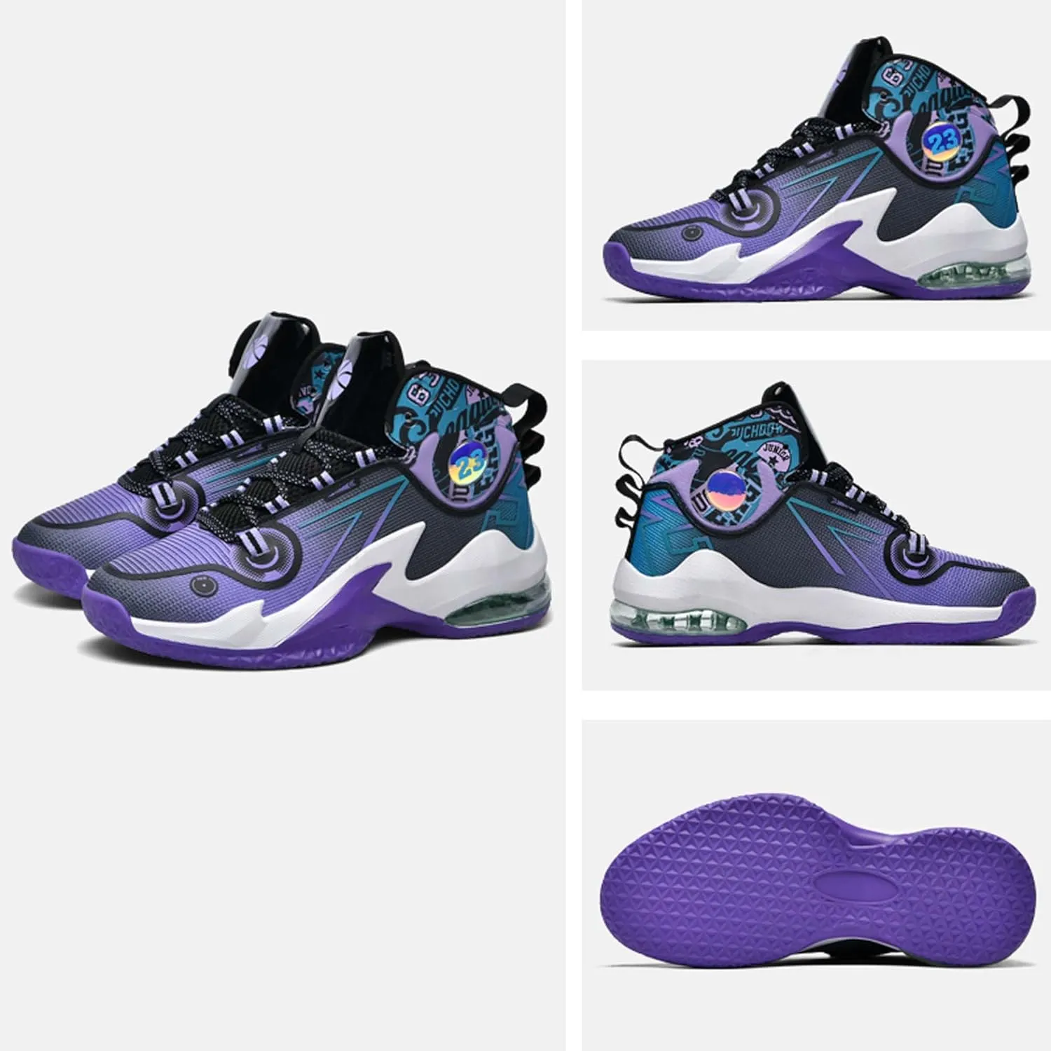 Men's Basketball Shoes,Air Cushioned Sole Provides Adequate Cushioning，Arch Support High Top Basketball Shoes,Daily Training Shoes,Combat Basketball Shoes,Indoor and Outdoor Basketball Shoes