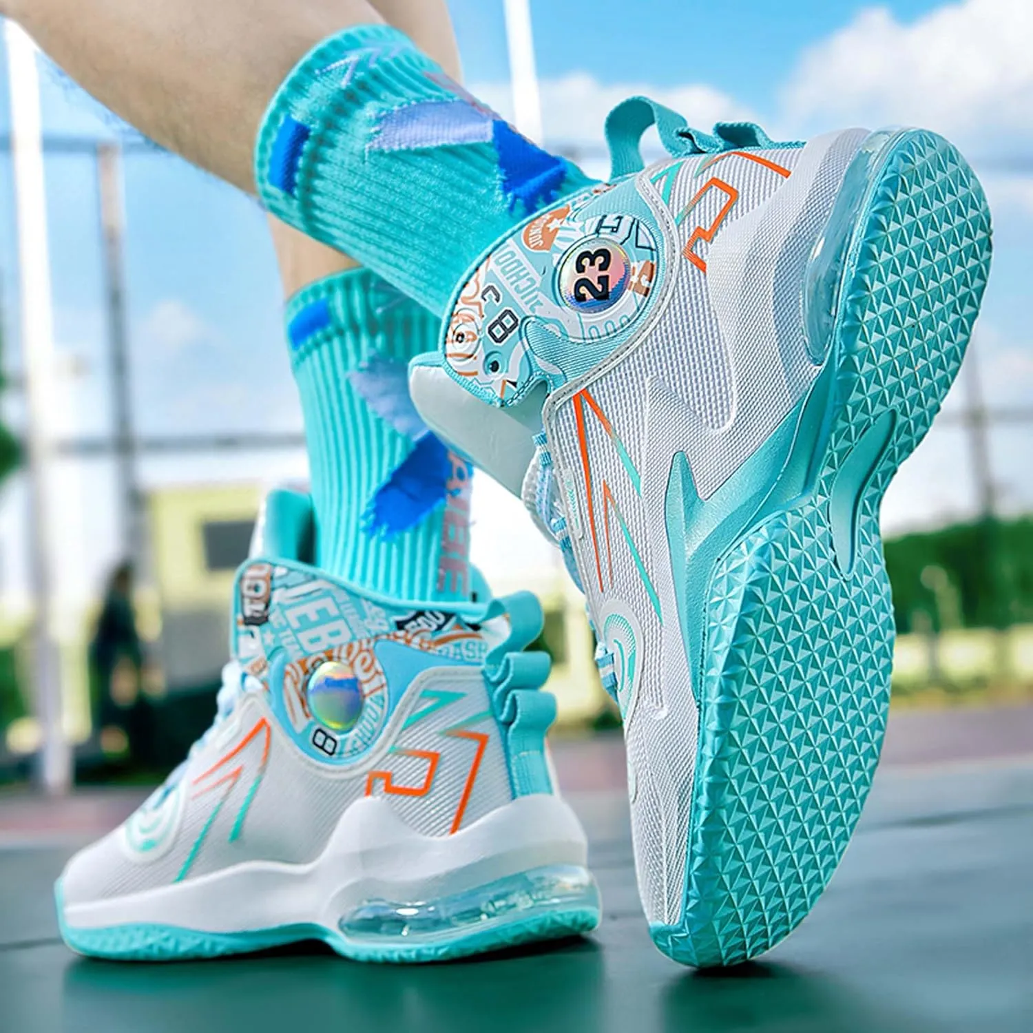 Men's Basketball Shoes,Air Cushioned Sole Provides Adequate Cushioning，Arch Support High Top Basketball Shoes,Daily Training Shoes,Combat Basketball Shoes,Indoor and Outdoor Basketball Shoes