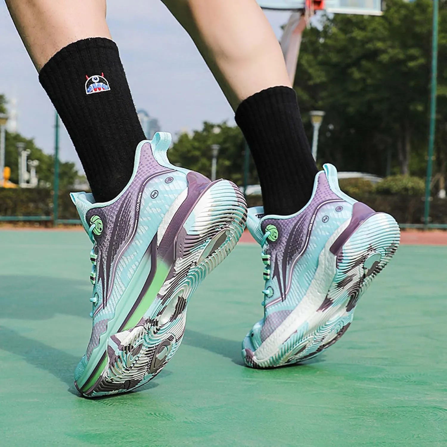 Men's Breathable high top Arch Support Casual Basketball Shoes, Anti Slip Outdoor Training Sports Shoes