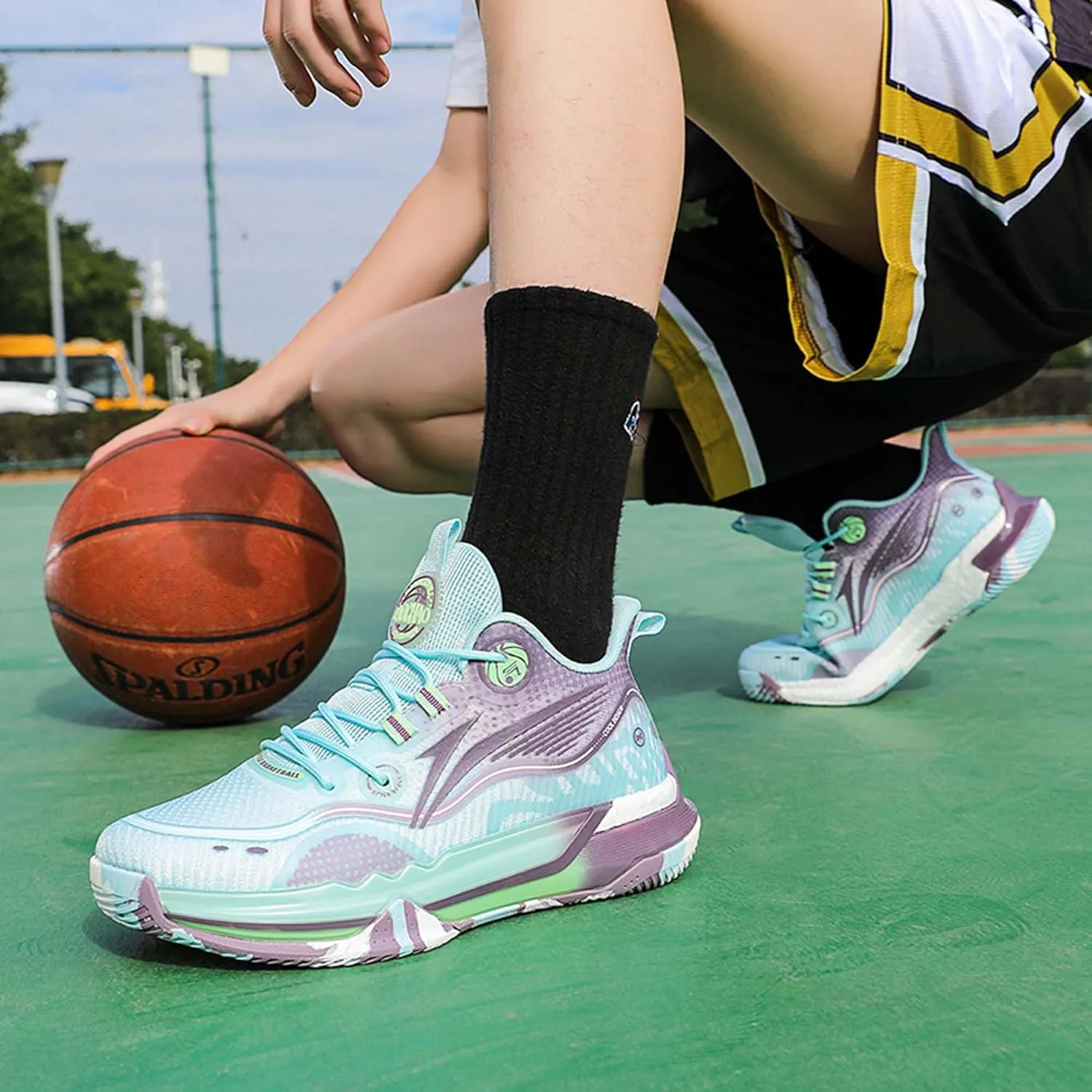 Men's Breathable high top Arch Support Casual Basketball Shoes, Anti Slip Outdoor Training Sports Shoes