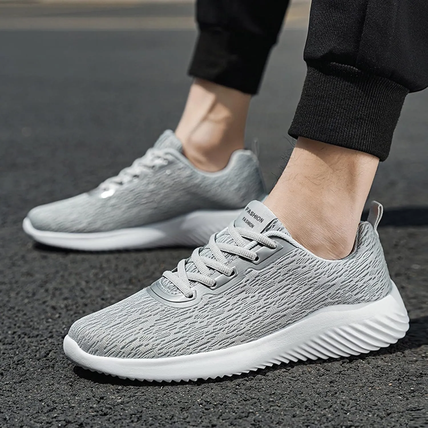 Mens Breathable Lace Up Running Shoes Breathable Casual Comfortable Walking Sneaker Wide Walking Shoes for Men