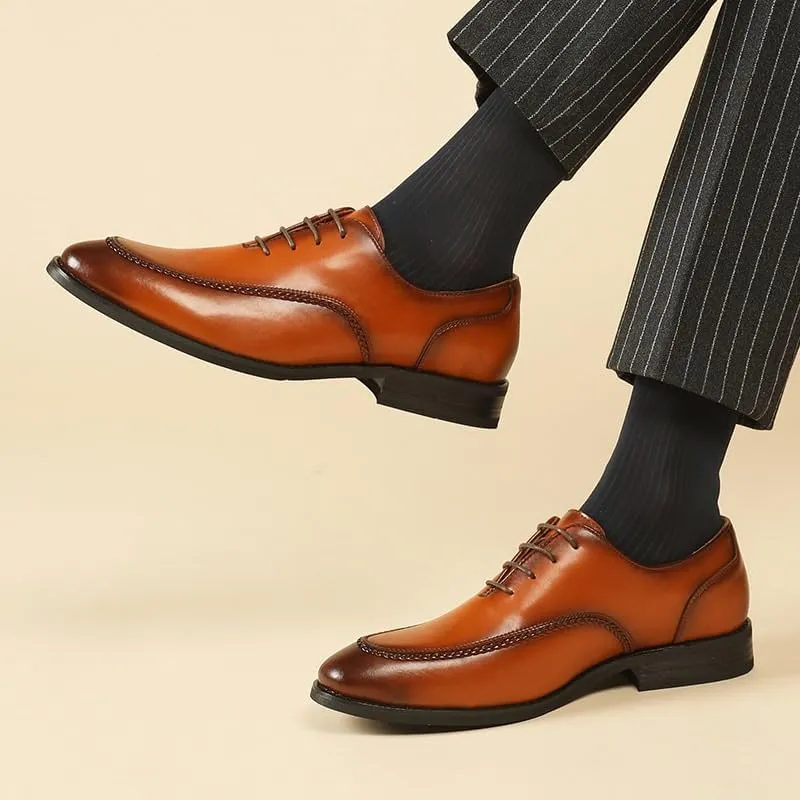 Men's Breathable Leather Wingtip Brogue Oxfords