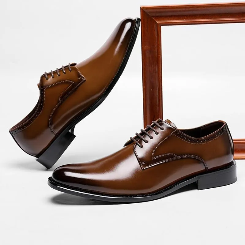 Men's Breathable Leather Wingtip Brogue Oxfords