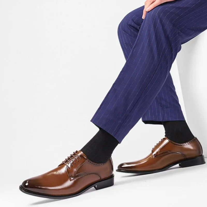 Men's Breathable Leather Wingtip Brogue Oxfords