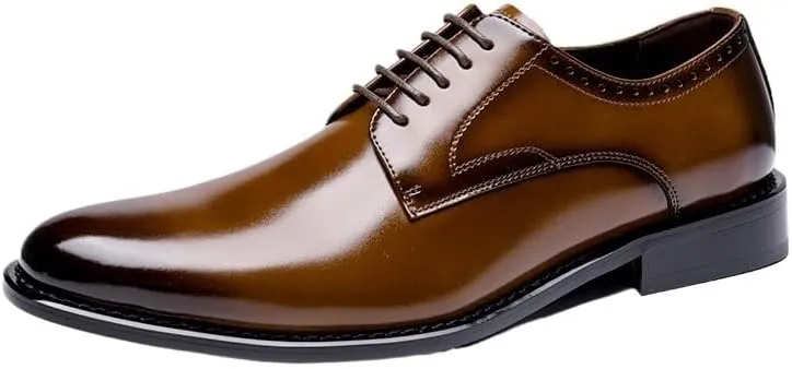 Men's Breathable Leather Wingtip Brogue Oxfords