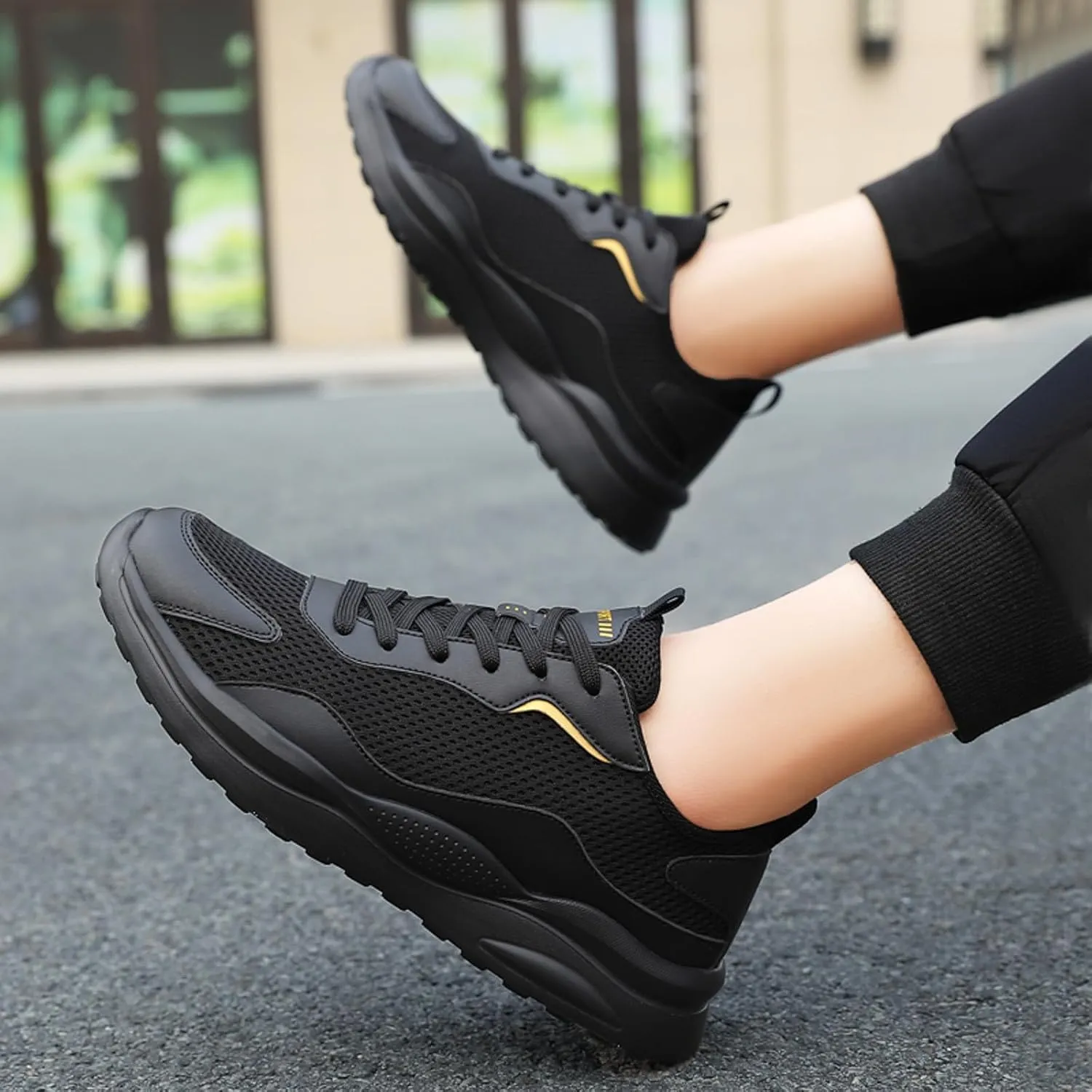 Men's Breathable Mesh Running Shoes Comfortable Breathable Stretch Canvas Slip On Sneaker Casual Walking Shoes